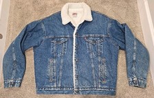 Vintage Levi s Sherpa Lined Trucker Jean Jacket Size XL San Francisco USA Made