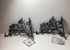 Hummingbird Cast Iron Hooks Victoria’s Garden Decorative Ornate Silver Black New