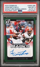 2024 PANINI DONRUSS SIGNATURE MARKS GREEN JOHN METCHIE III 12/25 PSA 8 AUTO 10