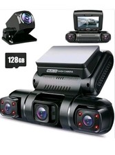 PRUVEEO D90-4CH-128GB Dash Cam 4 Channel Camera FHD 1080P 128GB Card, Black NIB