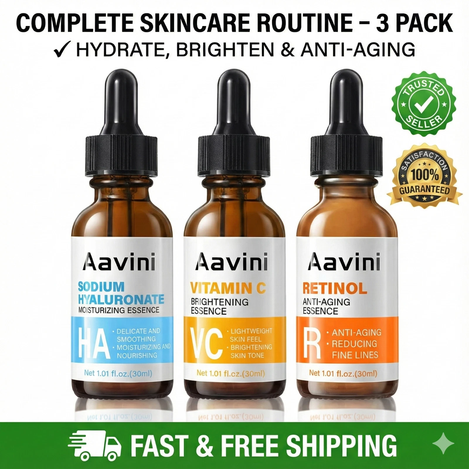 Whitening Face Serum Set Dark Spot Remover Retinol Vitamin C Firming Skin Care
Opens in a new window