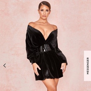 house of cb black velvet dress