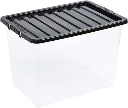1/2/3/4x 50 Litre Plastic Container Toy Book Clothes Storage Boxes Stackable Box - Picture 20 of 25