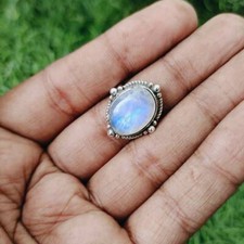 Rainbow Moonstone Ring,925 Sterling Silver,Handmade Ring,Gift,All Sizes 3 to 14