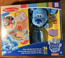Melissa  Doug Blues Clues Picnic Play Set  Hand Puppet 36 Pieces Ships Fast