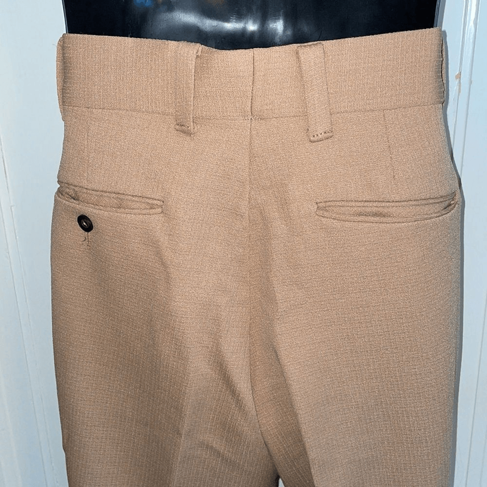 Vtg 70s tan double knit polyester pants | eBay