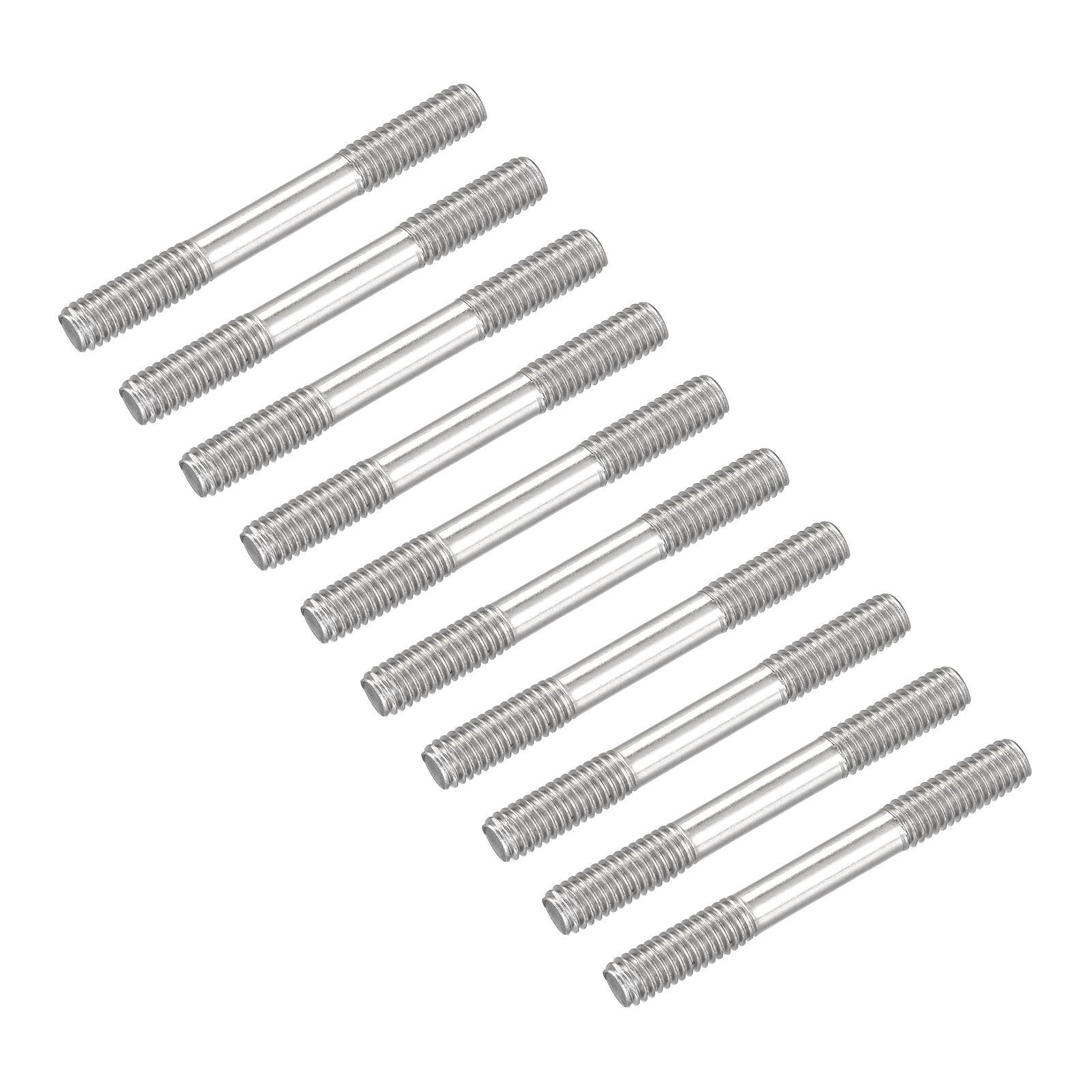 Double Ended Stud Screws (M6 Thread 50mm Length) 50pcs, Stainless Steel Rod Bolt