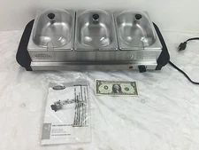 Nostalgia Electrics BCD332 3-Station Mini Buffet Server with Warming Tray