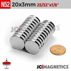 20mm x 3mm N52 Super Strong Round Disc Rare Earth Neodymium Magnet 20x3mm
