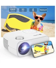 FunFlix Native 1080P Portable WiFi Bluetooth Projector,9500L HD Mini Projector 