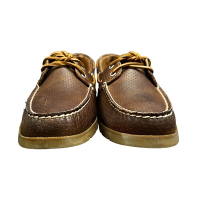 Sperry Leeward 2-Eye Perforated Honey Yellow Boat Shoes  display picture 1