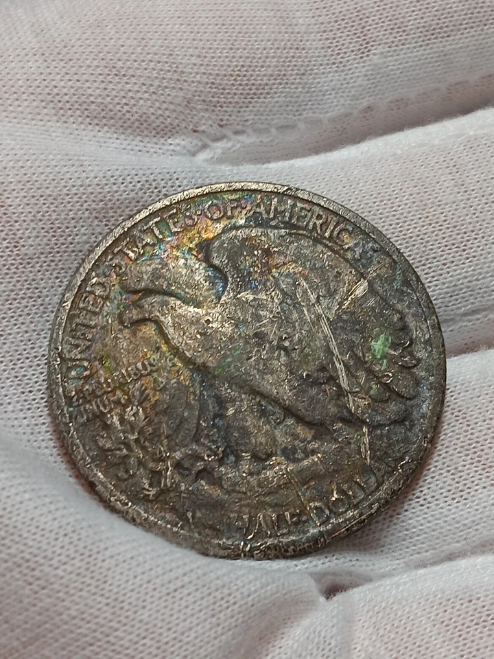 👉1920-Walking Liberty Silver Half Dollar  RAINBOW TONING  S/475 - Image 2 of 4