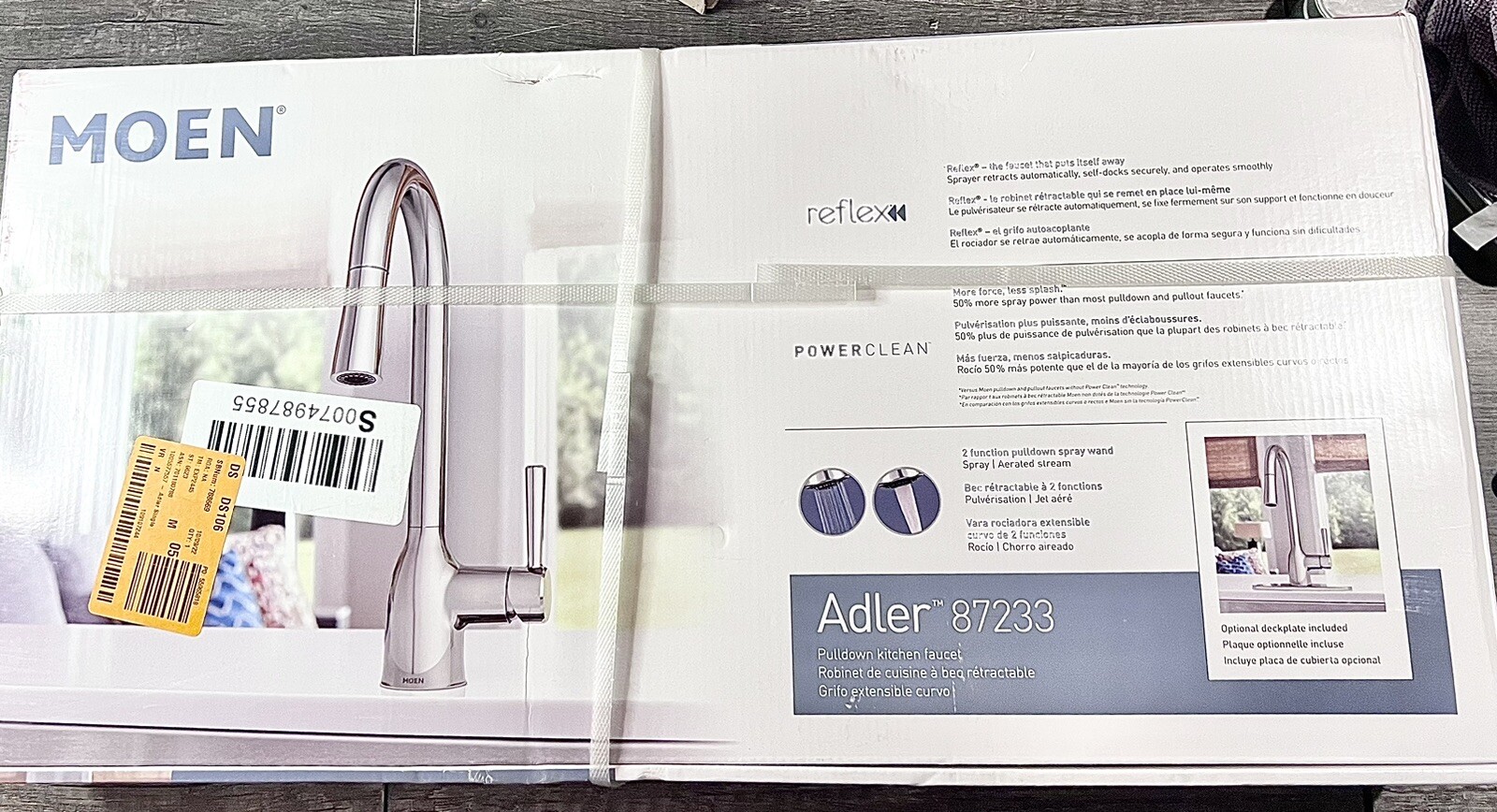 Moen Adler 87233 One Handle High Arc Kitchen Sink Pulldown Faucet - Chrome