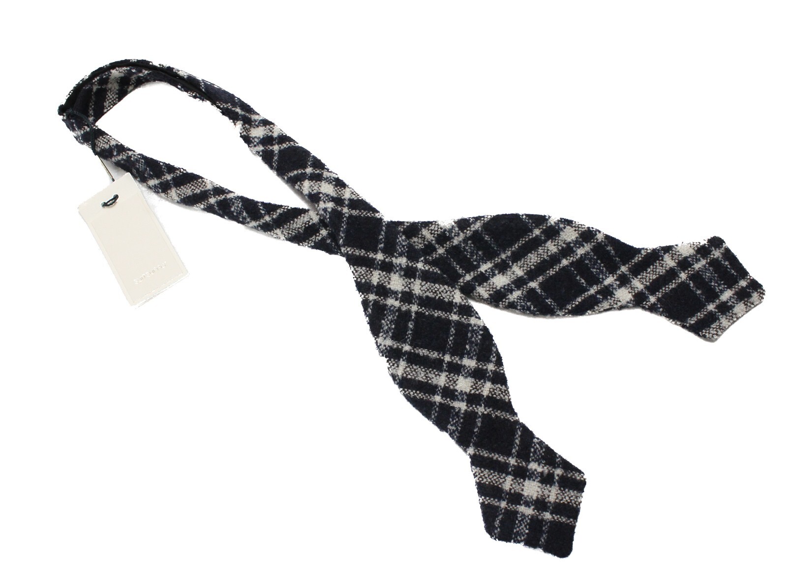 SUITSUPPLY Check Navy Null Bow Tie Men's ONE SIZE Wool Blend Adjustable Classic