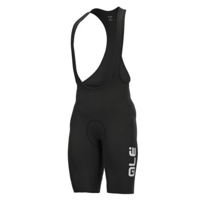 ALE Herren Fahrrad Trägerhose - Winter Solid - gepolstert, schwarz/weiß, Größe X-Small
