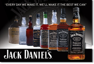 Jack Daniels Whiskey Flaschen Sammlung vintage bis neu USA Magnet Magnetschild