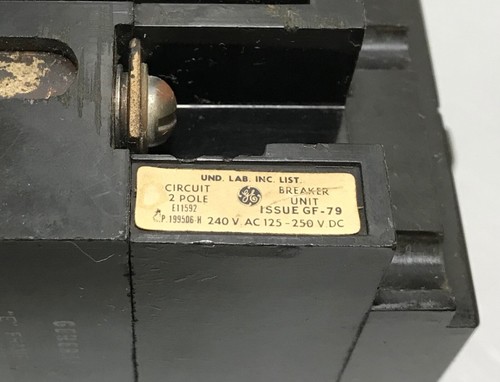 General Electric 2 Pole 20 AMP 240 Volt Circuit Breaker (Model # TE22020) - Picture 11 of 11