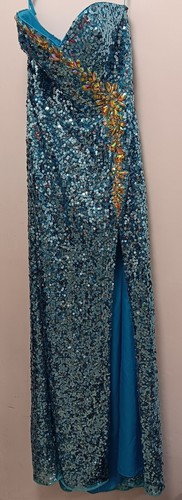 Night Moves Cocktail Strapless Sequin Long Dress Bridal Formal Wedding Prom US 8