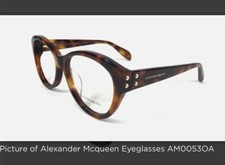 Alexander McQueen Glasses AM00530 Grey Tortoise Shell NEW w case box