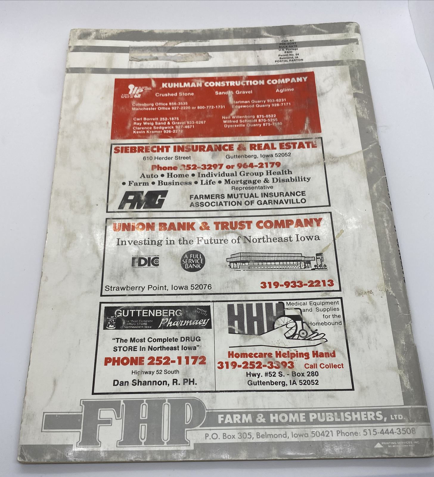 Clayton County Iowa 1990 Farm Home Directory Plot Advertising Monona