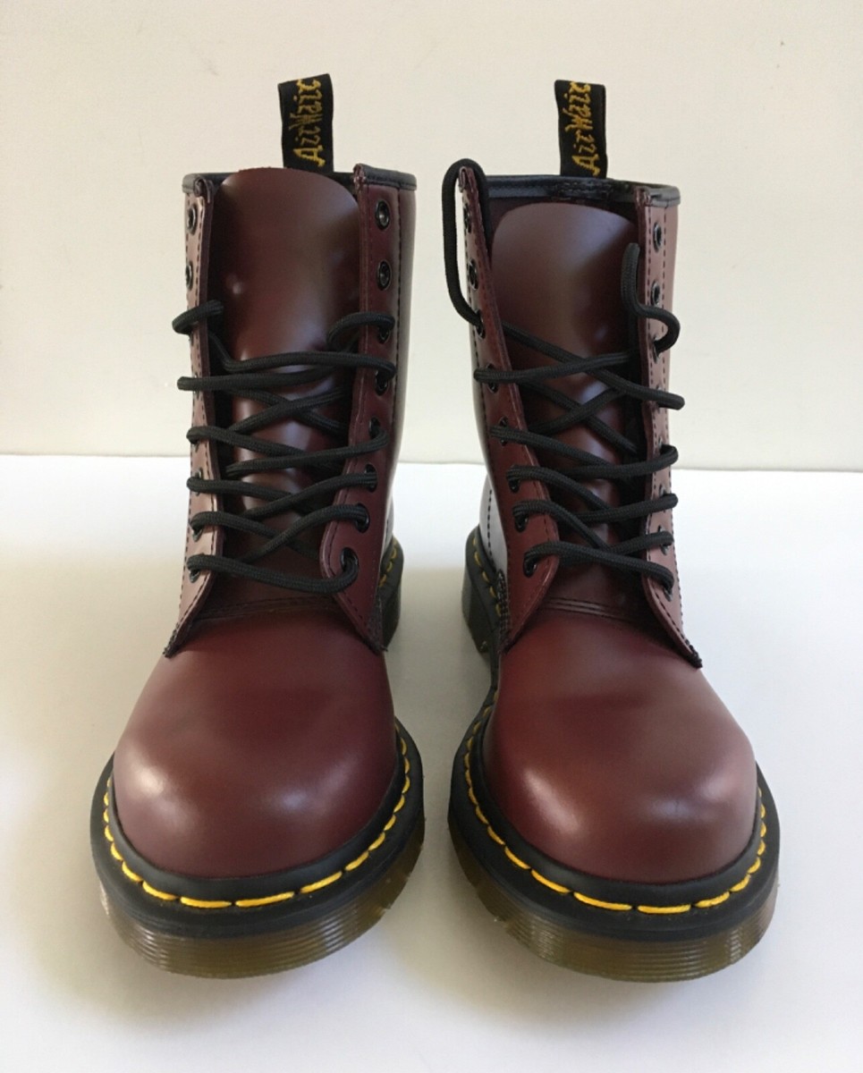 Dr. Martens 1460 8-Eye Cherry Red Smooth Leather Lace Up Combat