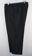 ALFRED DUNNER Women's Black Pull-on Dress Pants Plus SZ 22W Elastic Waist