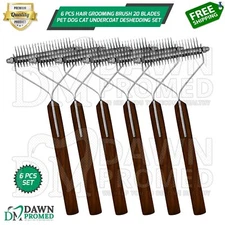 6 Pcs Hair Grooming Brush 20 Blades Pet Dog Cat Undercoat Deshedding Comb Set