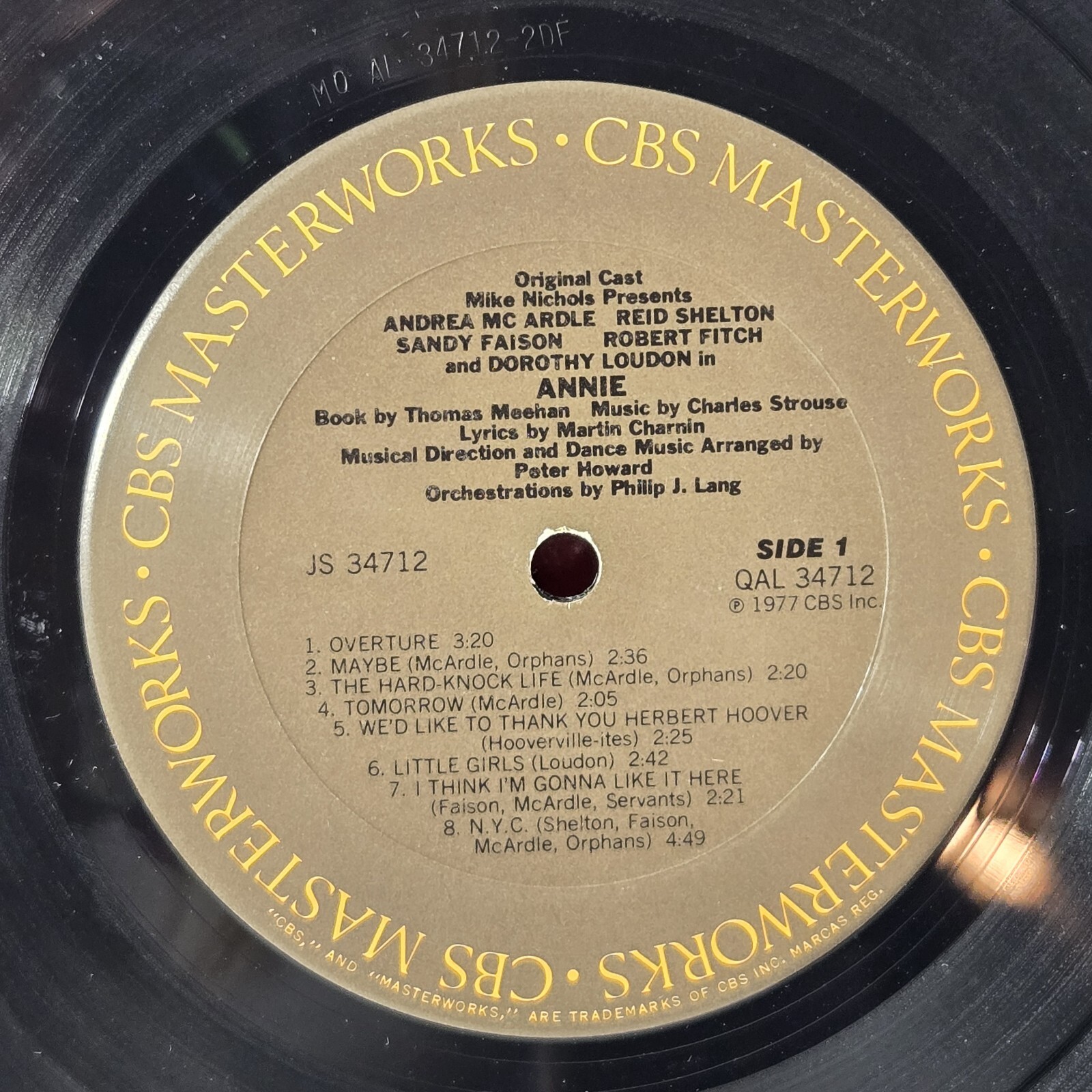 Annie A New Musical Original Cast Soundtrack Record GF LP Columbia JS 34712 thumbnail 15