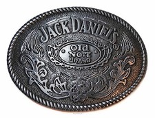 JACK DANIELS Classic Old No. 7 Brand OVAL Pewter BELT BUCKLE