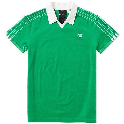 NWT Adidas Originals by Alexander Wang Velour Logo Polo Top Shirt Green  BR0216 | eBay