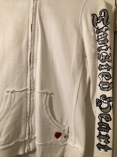 Twisted Heart Sweatsuit, Small Pant, Medium Top, White Sequins - Picture 2 of 8