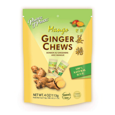 Ginger Chews With Mango  3 Oz By Prince Of Peace