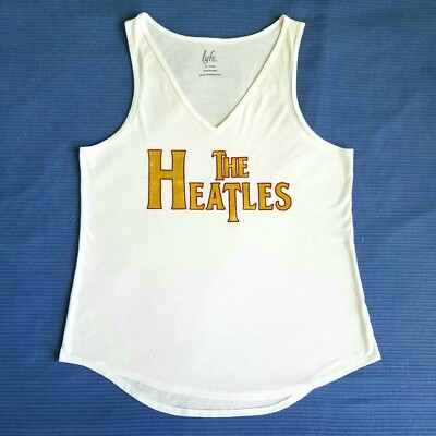 Lyfe Mens NBA Heatles Tank Top 2X Large V Neck Cotton White & Gold Miami Heat 