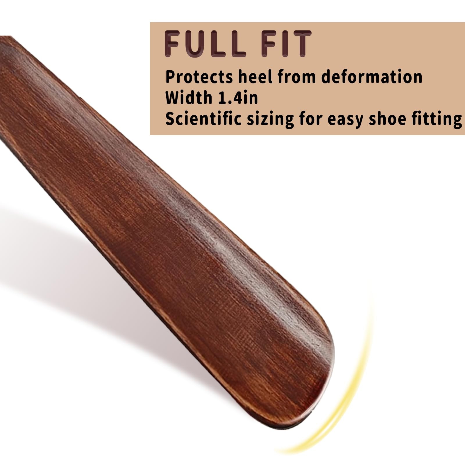 Shoe Horn Long Handle for Seniors,Shoe Horns for Men,Women(12.5" Wood)