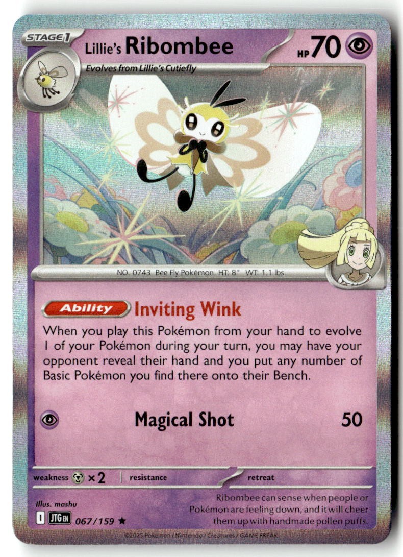 Pokemon TCG Lillie's Ribombee 067/159 Holofoil SV09: Journey Together