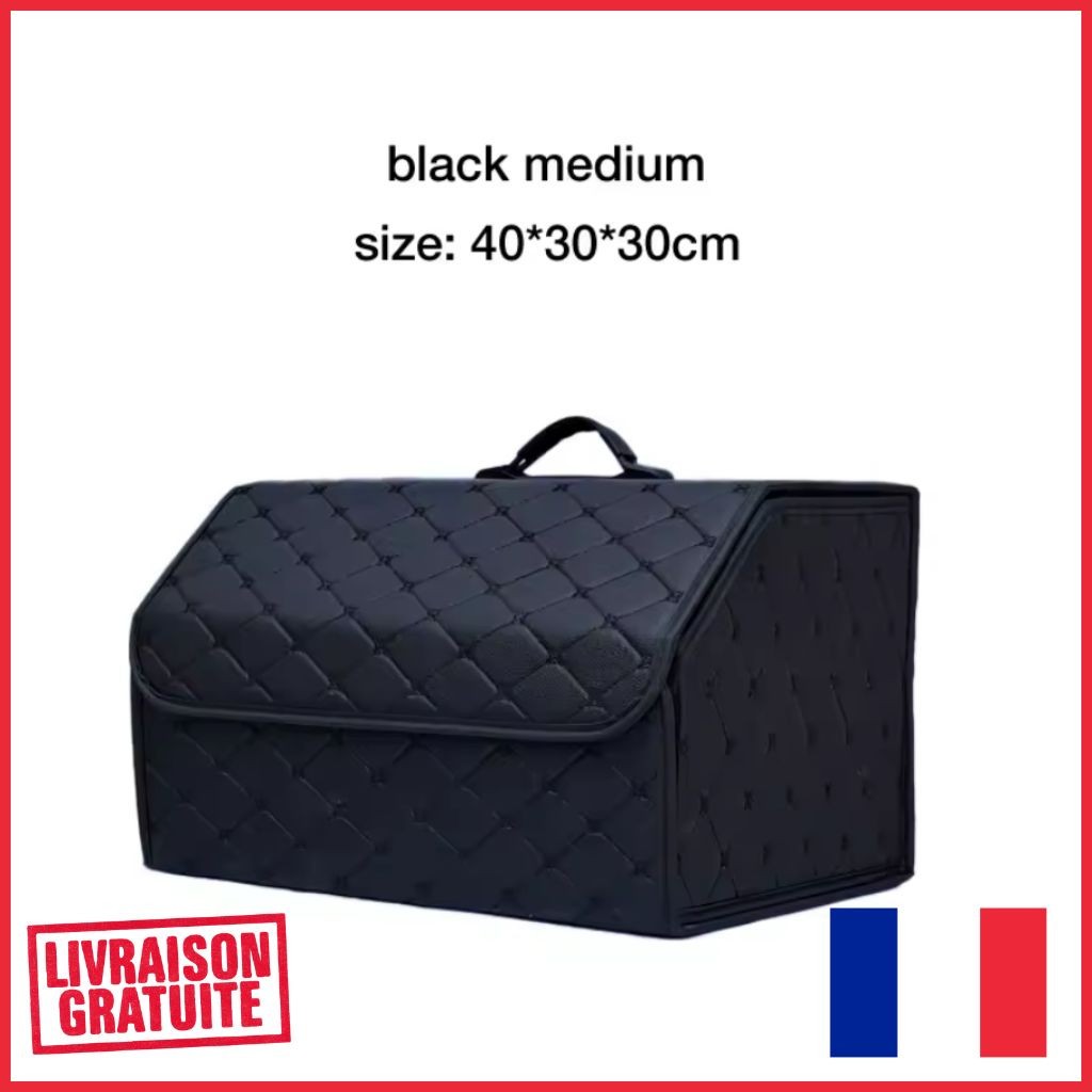 Organisateur coffre voiture pliable multi-compartiments à poignées renforcées