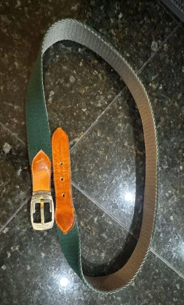 Vintage Christian Dior Green Canvas and Leather Belt Christian Dior Dior CD Buckle Oblique Belt Green Leather  main image 3