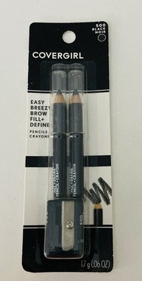 Covergirl Easy Breezy Brow Fill & Define Pencil with Sharpener, #500 Black Noir 