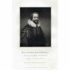 LIONEL CRANFIELD Earl of Middlesex; English Politician - Antique Print 1815