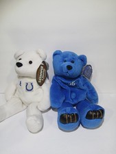 2 Peyton Manning Beanbag Bear Colts NFL Plush 9" Blue 18 VTG Limited Treasures