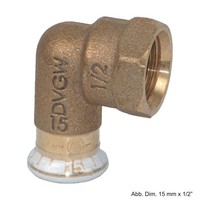 "Geberit Mapress Rotguss ÜBergangswinkel 90° Ig, 18Mm X 1/2\""