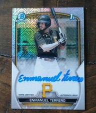 2023 Bowman Chrome 1st Auto HTA Choice Refractor /150 Enmanuel Terrero Pirates 