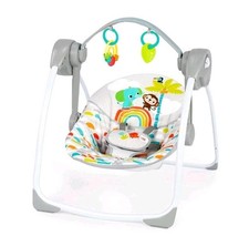   Bright Starts Playful Paradise Portable Compact Baby Swing with Music   