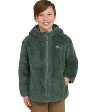 Eddie Bauer Youth High Pile Jacket Sherpa Plush Hooded Full Zip Size XS 7/8, NWT