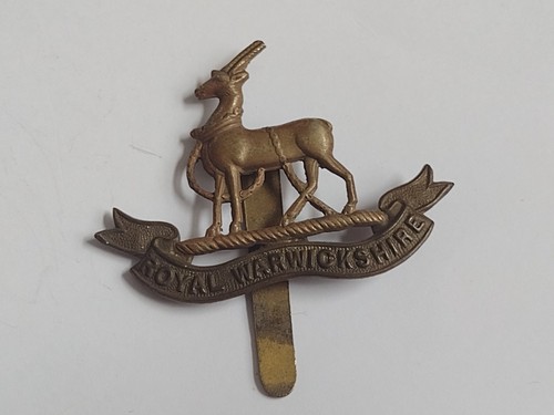 Original WW2 Royal Warwickshire Regiment Cap Badge Bi-Metal Slider Vintage - Picture 4 of 6