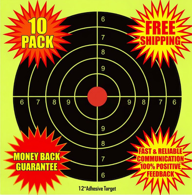 10 CT - Reactive Splatter Shooting/Range Targets Burst - 12'' x 12''