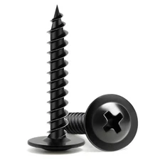 Wood Screws 1 Inch, 110 PCS FIXLINK Premium Phillips Truss Head Black Wood Screw