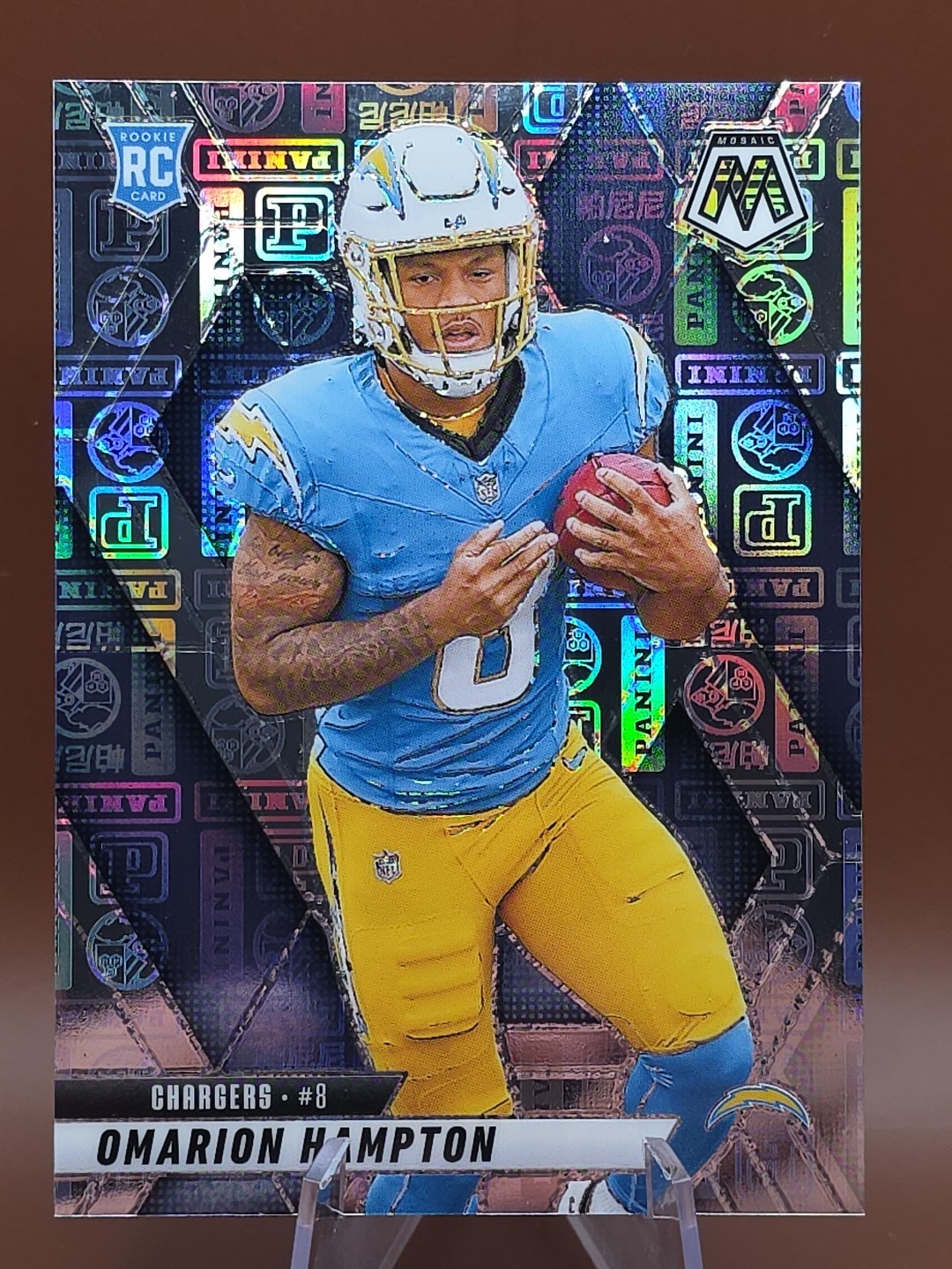 2025 Panini Mosaic Omarion Hampton #335 (RC) Prizm Silver Knight 141/149