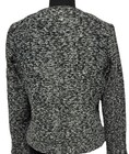 H&M Women’s Silver Metallic Black & White Tweed Zip Blazer Jacket Size 12 — photo 6