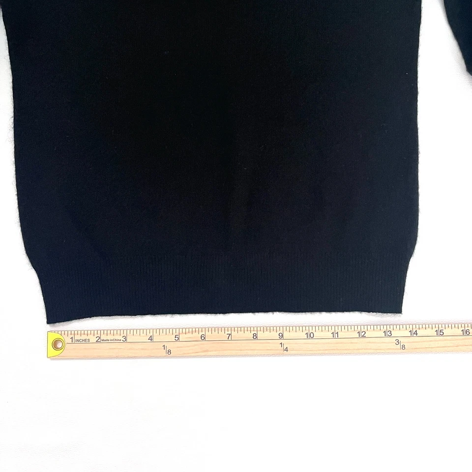 Suéter para mujer TAHARI 100 % 2 CAPAS cachemir talla mediana manga larga negro Foto 4 de 4